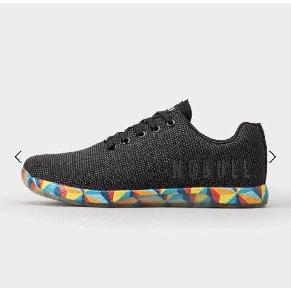 NOBULL Black Prism Rainbow Tennis Workout Gym Weightlifting Shoes Size 9 EUC